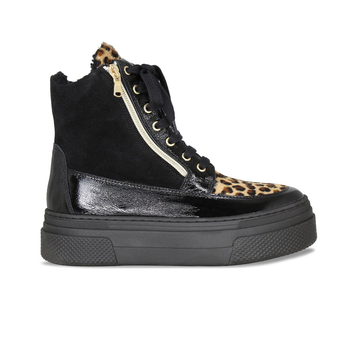 Destiny-Fur: Black Patent, Suede & Luxe Leopard Shoes Sole Bliss