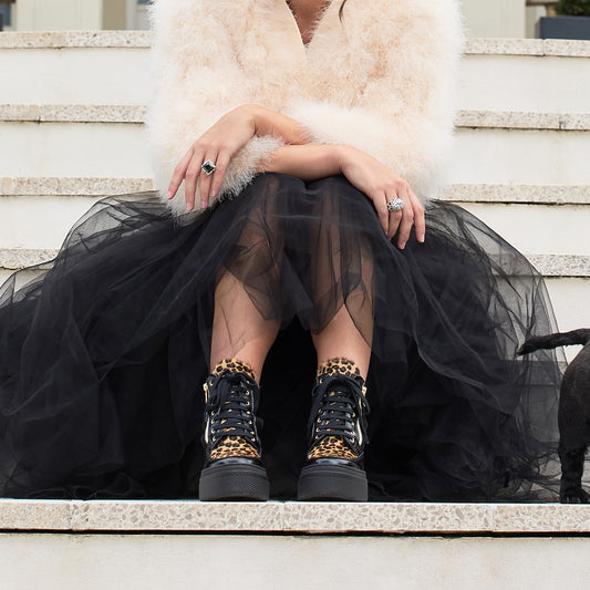 Destiny-Fur: Black Patent, Suede & Luxe Leopard