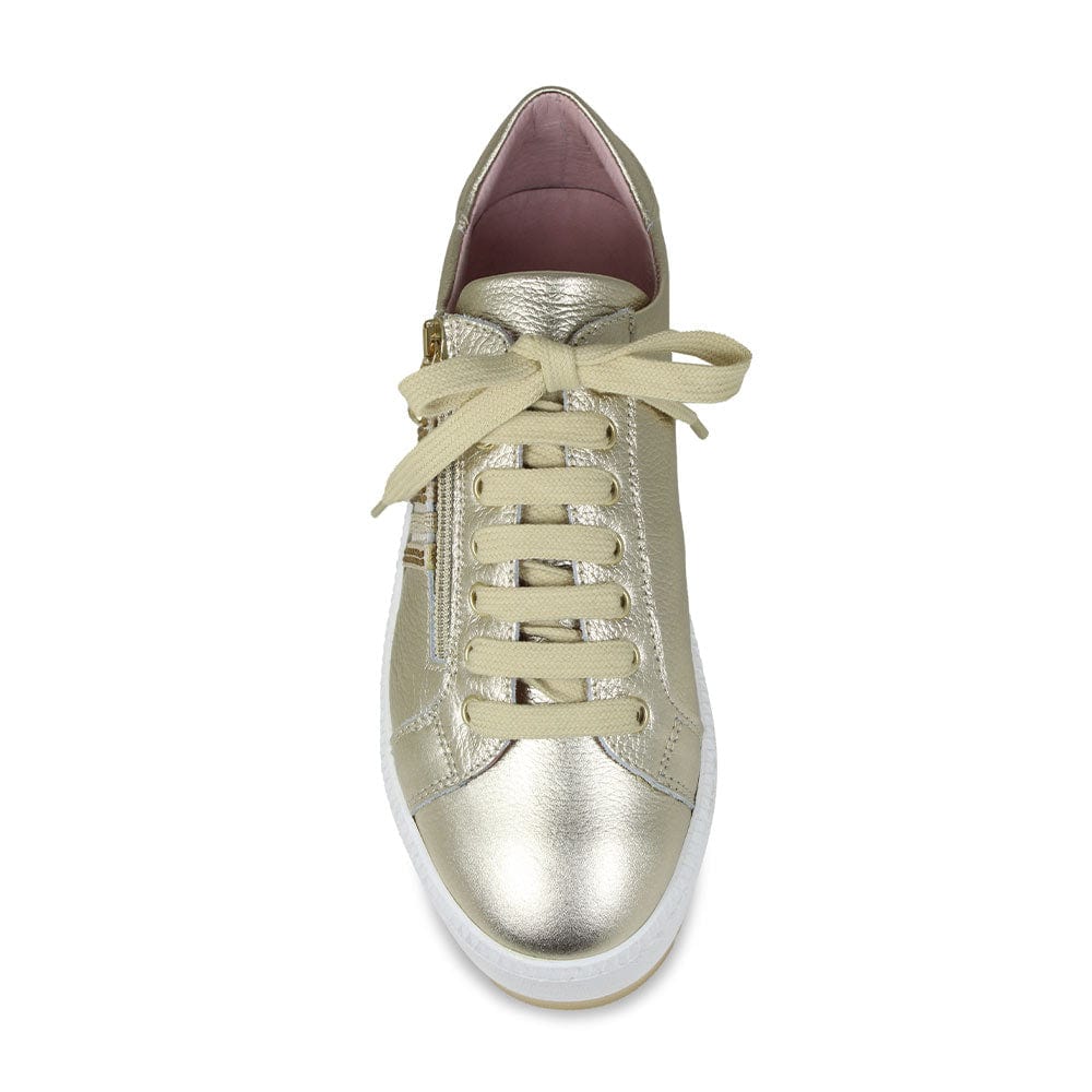Disco: Gold Leather - Comfortable Gold Sneakers | Sole Bliss USA