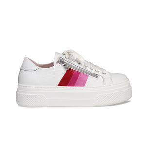 Shoes Diva: White Leather & Pink Multi Sole Bliss USA