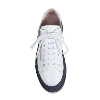 Shoes Diva: White Leather & Navy Sole Bliss USA