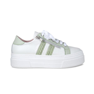 Shoes Diva: White Leather & Mint Raffia Sole Bliss USA