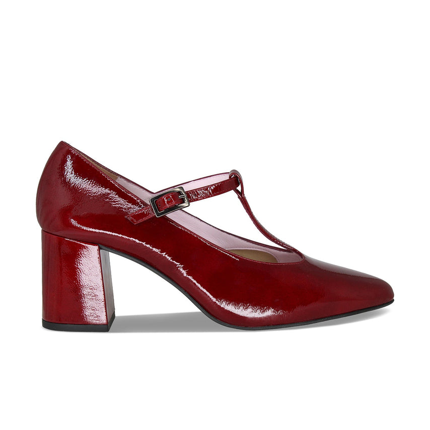 Drew: burgundy Patent Shoes Sole Bliss