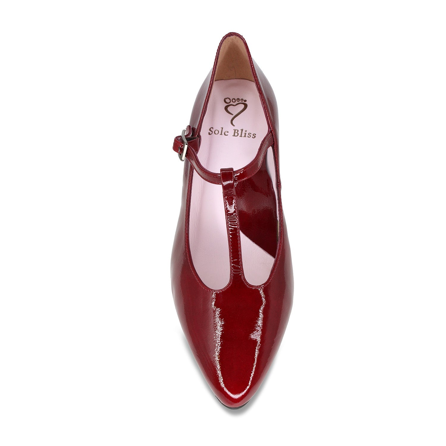 Drew: burgundy Patent Shoes Sole Bliss