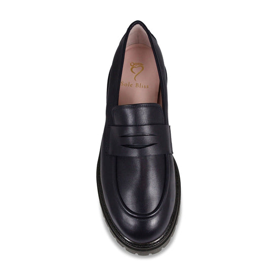Fame: Navy Leather Shoes Sole Bliss