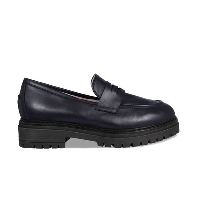 Fame: Navy Leather Shoes Sole Bliss