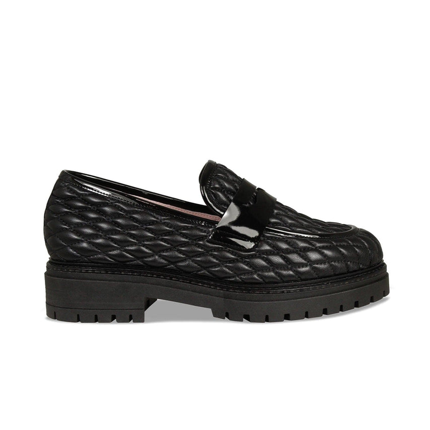 Fantasy: Black Quilted Leather Shoes Sole Bliss