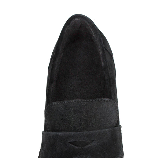 Fawn: Black Suede & Wool