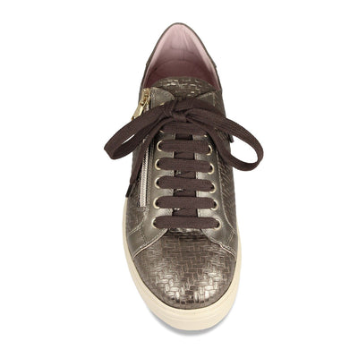 Shoes Feather: Pewter Weave Leather Sole Bliss USA