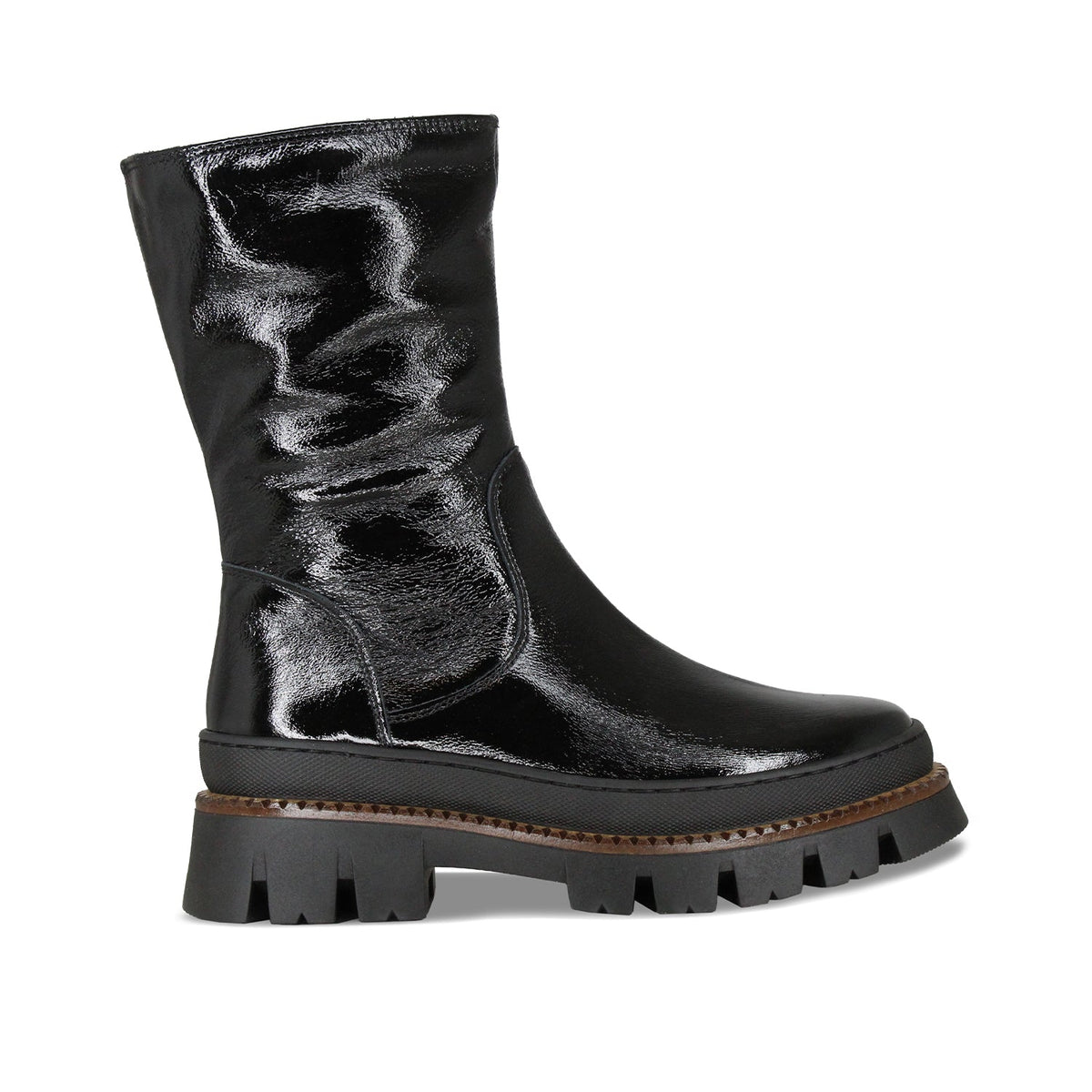 Fen: Black Patent Boots Sole Bliss