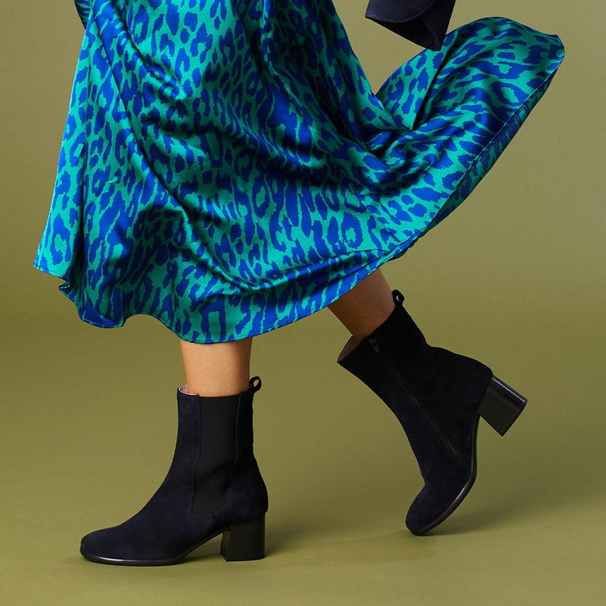 Fern: Navy Suede Boots Sole Bliss