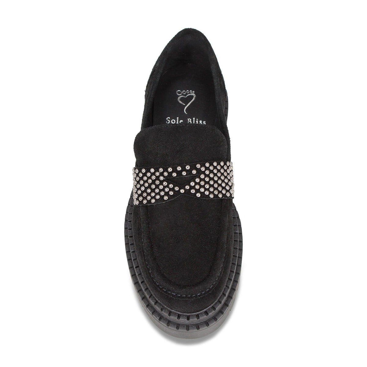 Fitz: Black Suede & Studs Shoes Sole Bliss