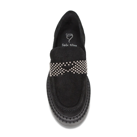 Fitz: Black Suede & Studs Shoes Sole Bliss