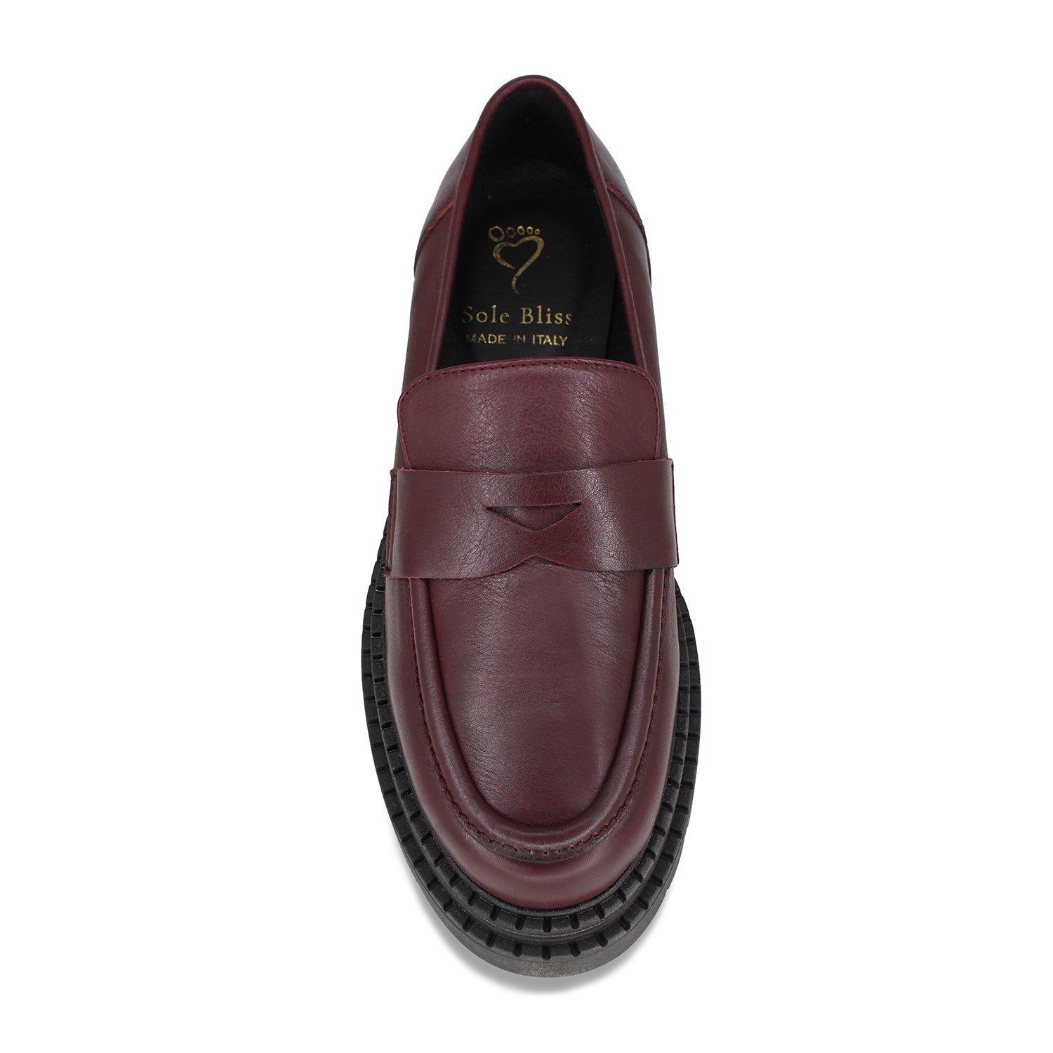 Flo: Plum Leather Shoes Sole Bliss