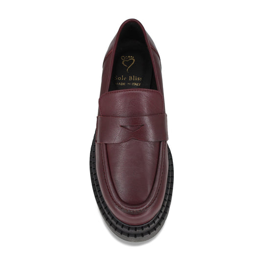 Flo: Plum Leather Shoes Sole Bliss