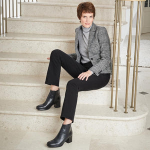 Boots Frankie: Black Snake Print Leather Sole Bliss USA