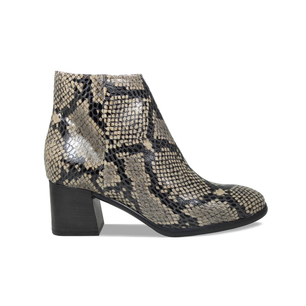 Frankie: Snake Print- Fashion Ankle Boots for Bunions | Sole Bliss ...