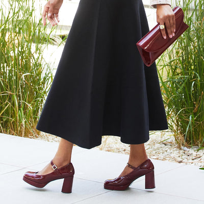 Shoes Gerri: Burgundy Patent Sole Bliss USA