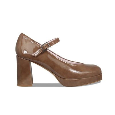 Shoes Gerri: Mocha Patent Leather Sole Bliss USA