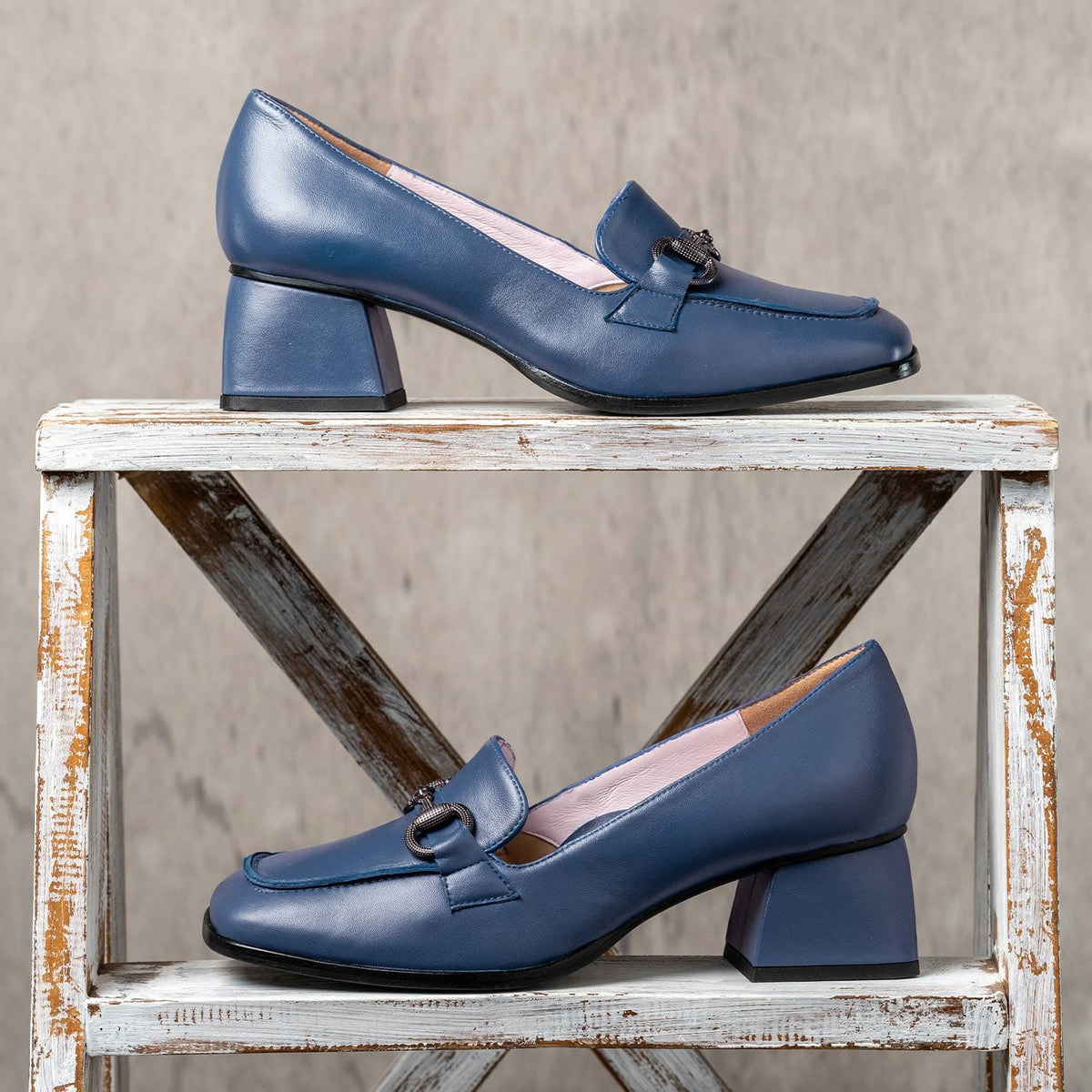 Sole Bliss Women's Heels - Loafers - Giselle: Denim Leather US 9