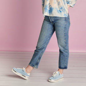 Shoes Glee: Pale Blue Suede Sole Bliss USA