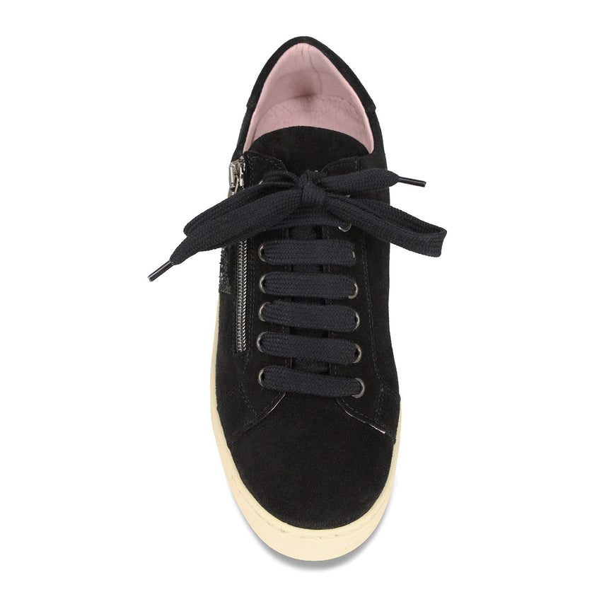 Hampton Star: Black Suede & Glitter Shoes Sole Bliss