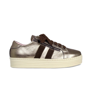 Shoes Hampton Stripe: Bronze Leather Sole Bliss USA