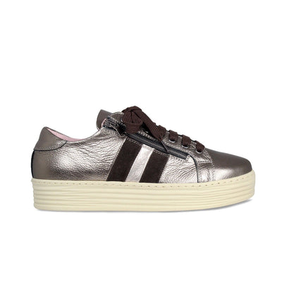 Shoes Hampton Stripe: Bronze Leather Sole Bliss USA