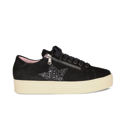 Hampton Star: Black Suede & Glitter Shoes Sole Bliss