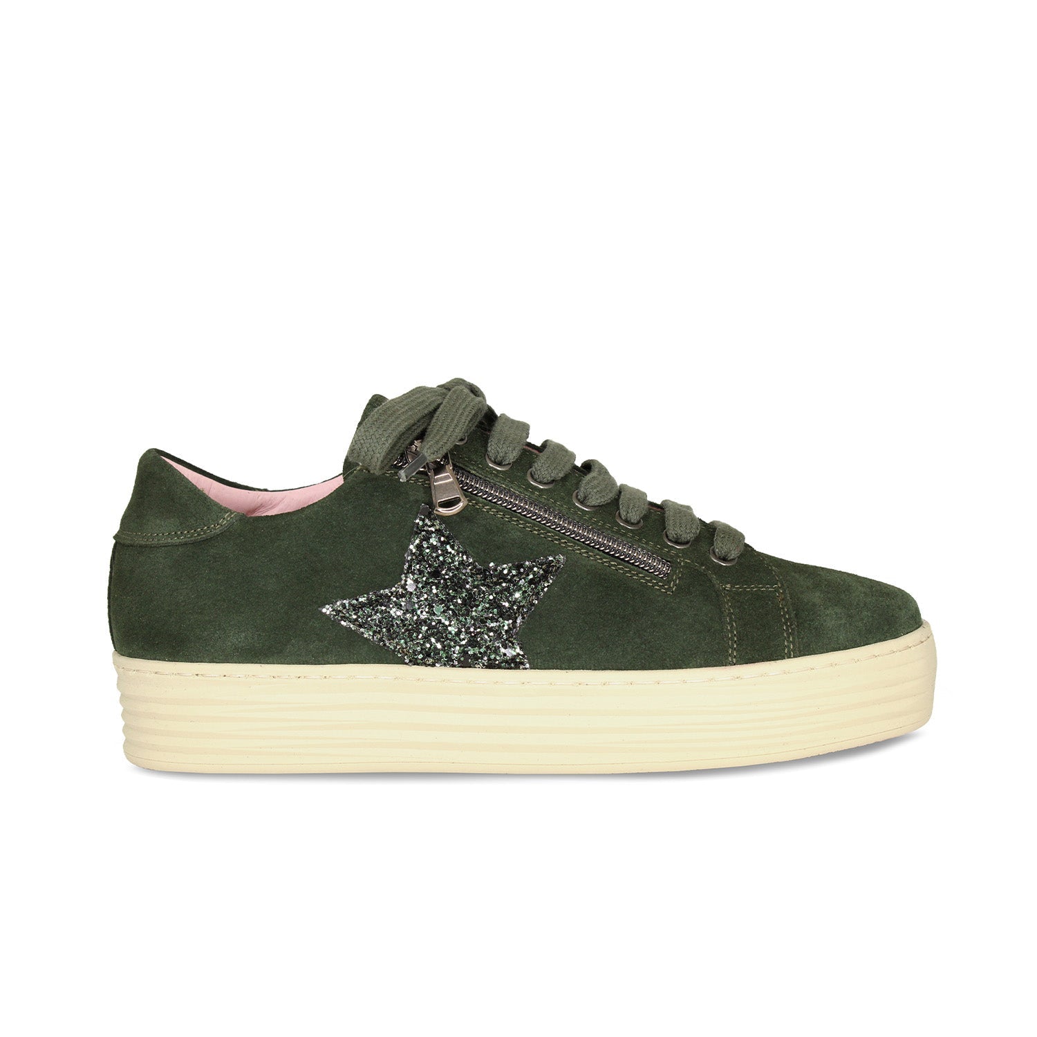 Hampton Star: Forest Green Suede & Glitter Shoes Sole Bliss