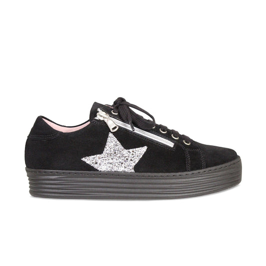 Harley-Star: Black Suede & Glitz Shoes Sole Bliss