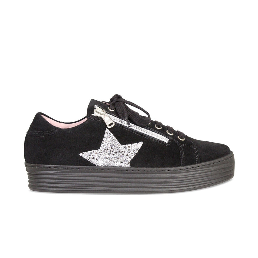 Harley-Star: Black Suede & Glitz Shoes Sole Bliss