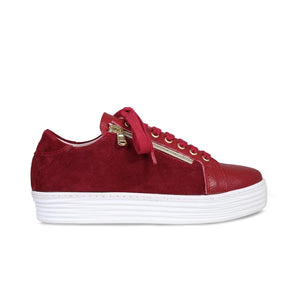 Shoes Hero: Cherry Red Leather & Suede Sole Bliss USA