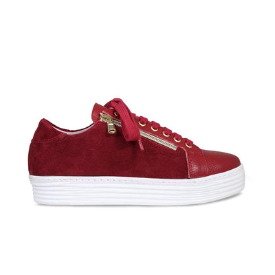 Hero: Cherry Red Leather & Suede