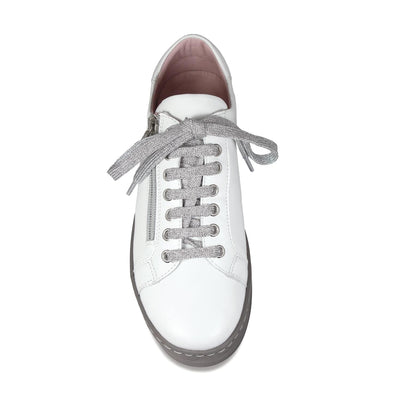 Shoes Hero: White Leather & Gray Sole Bliss USA
