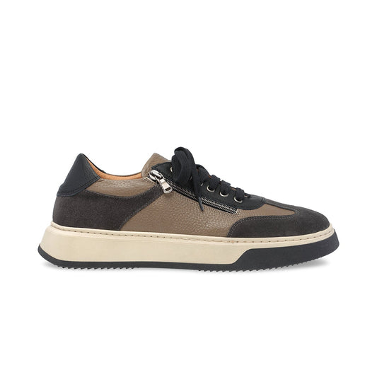 MEN'S Samson: Grey, Taupe & Black Leather Shoes Sole Bliss