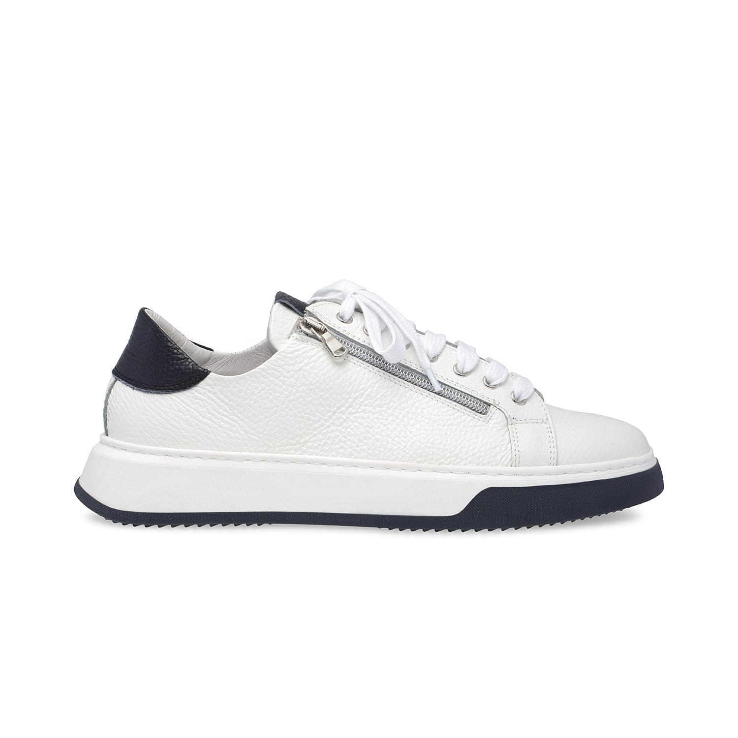 Statement: White Leather & Navy | Men's Trainers for Plantar Fasciitis Shoes Sole Bliss
