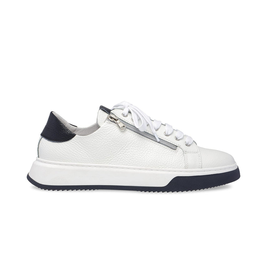 Statement: White Leather & Navy | Men's Trainers for Plantar Fasciitis Shoes Sole Bliss