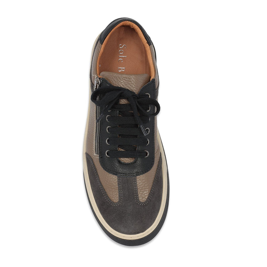 MEN'S Samson: Grey, Taupe & Black Leather Shoes Sole Bliss