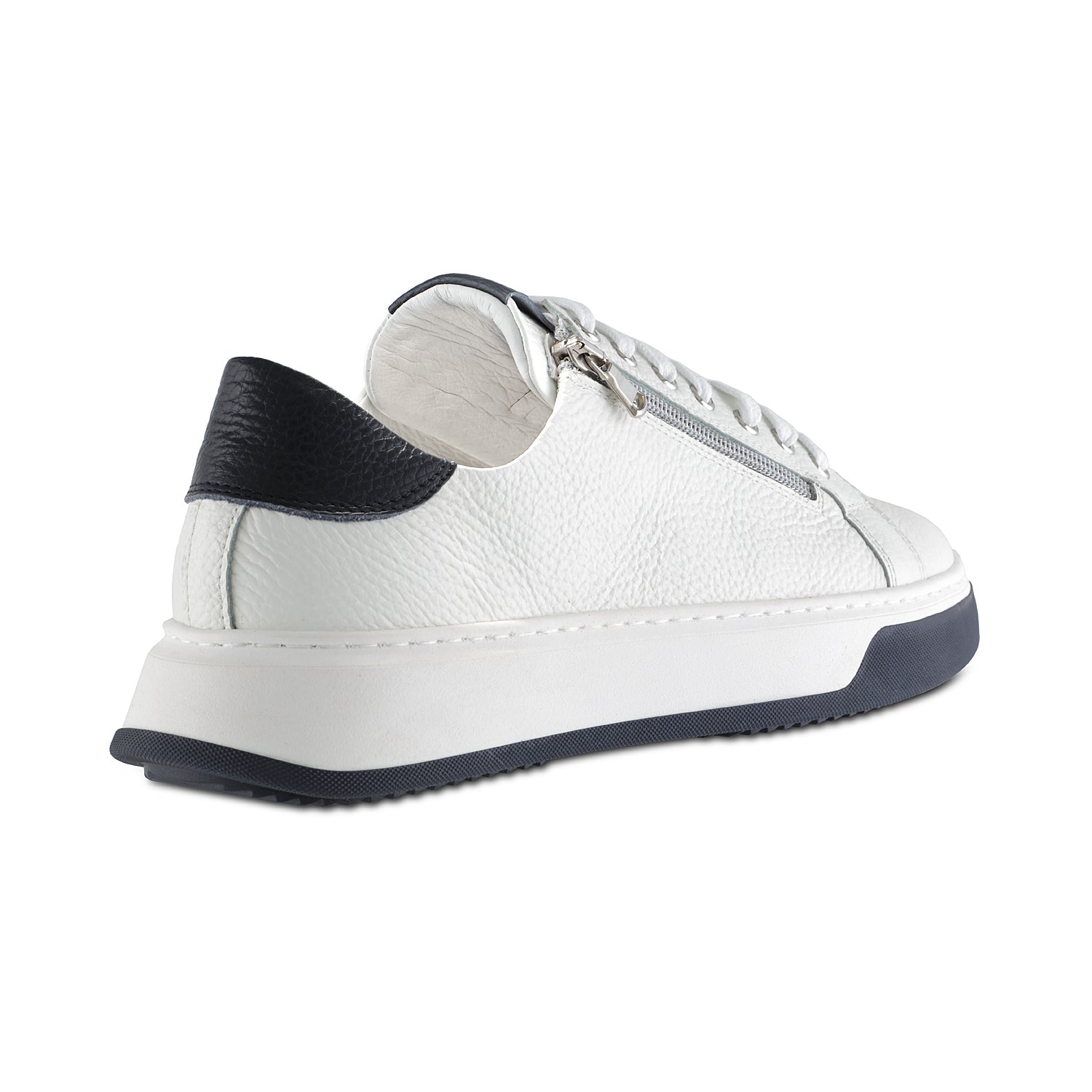 Statement: White Leather & Navy | Men's Trainers for Plantar Fasciitis Shoes Sole Bliss