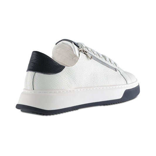 Statement: White Leather & Navy | Men's Trainers for Plantar Fasciitis Shoes Sole Bliss