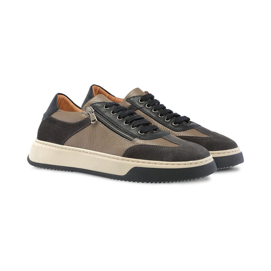 MEN'S Samson: Grey, Taupe & Black Leather Shoes Sole Bliss