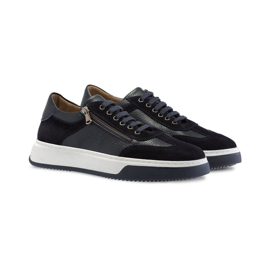 Samson: Navy Leather & Suede | Men's Trainers for Plantar Fasciitis Shoes Sole Bliss