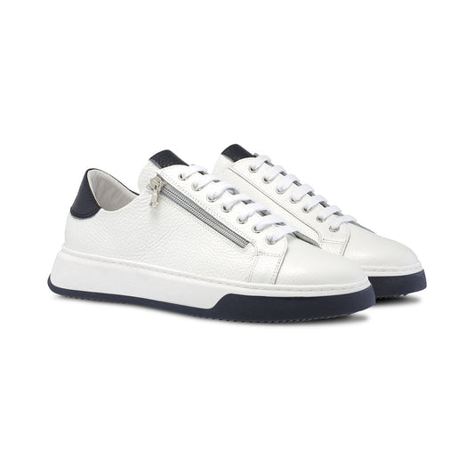 Statement: White Leather & Navy | Men's Trainers for Plantar Fasciitis Shoes Sole Bliss