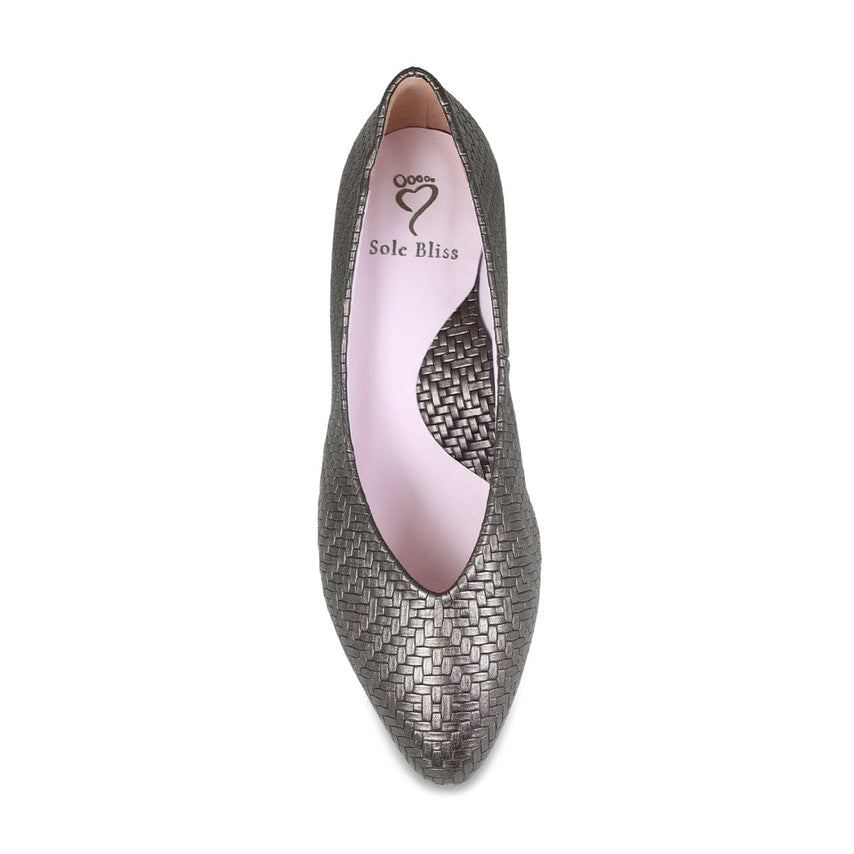 Ingrid: Bronze Weave Leather Shoes Sole Bliss