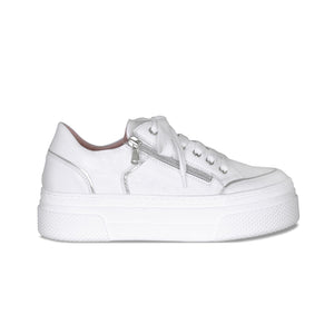 Shoes Jazz: White Leather & Silver Sole Bliss USA