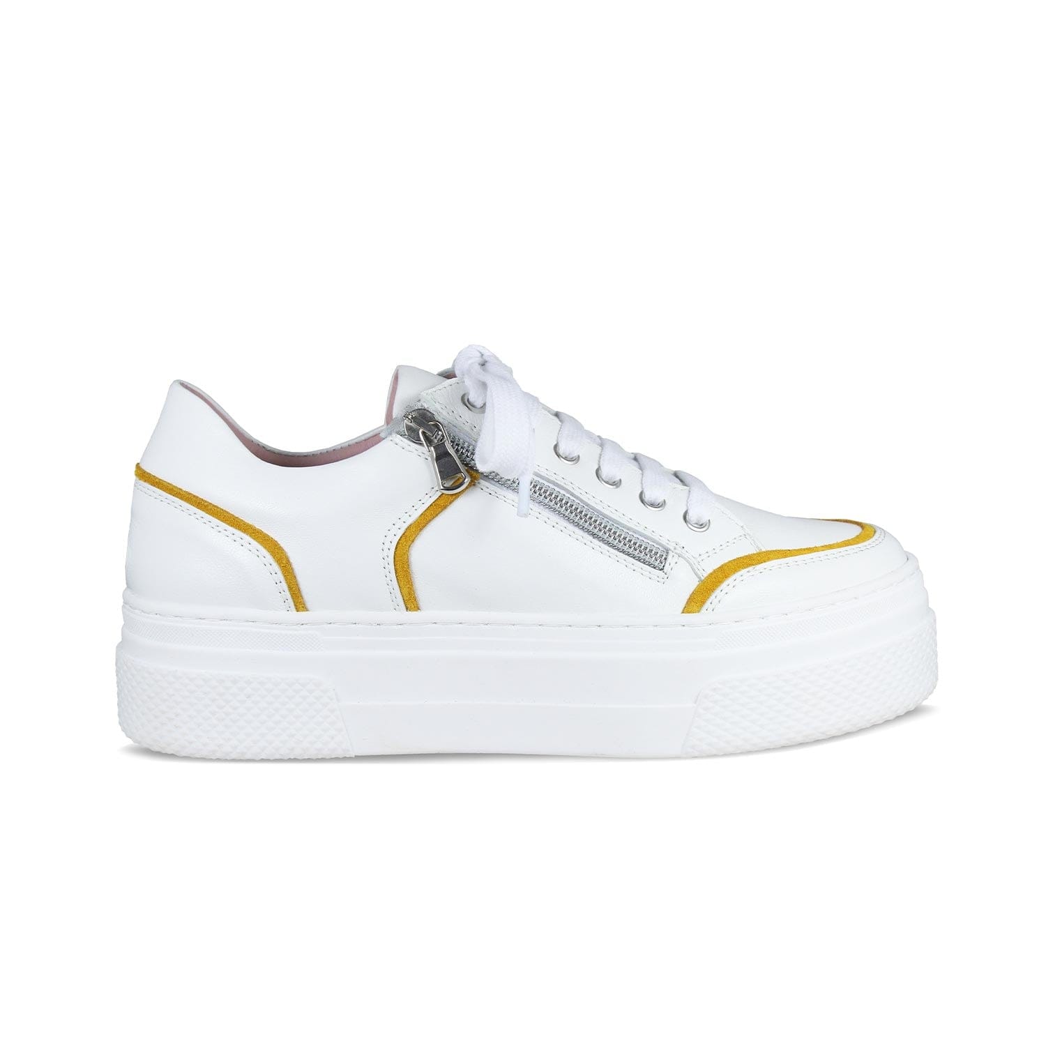 Jazz: White Leather & Sunflower Shoes Sole Bliss