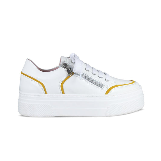 Jazz: White Leather & Sunflower Shoes Sole Bliss