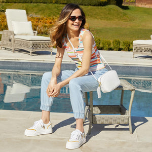 Shoes Jazz: White Leather & Sunflower Sole Bliss USA