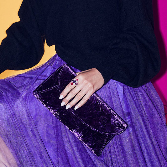 Jenna: Luxe Purple Velvet Bags Sole Bliss